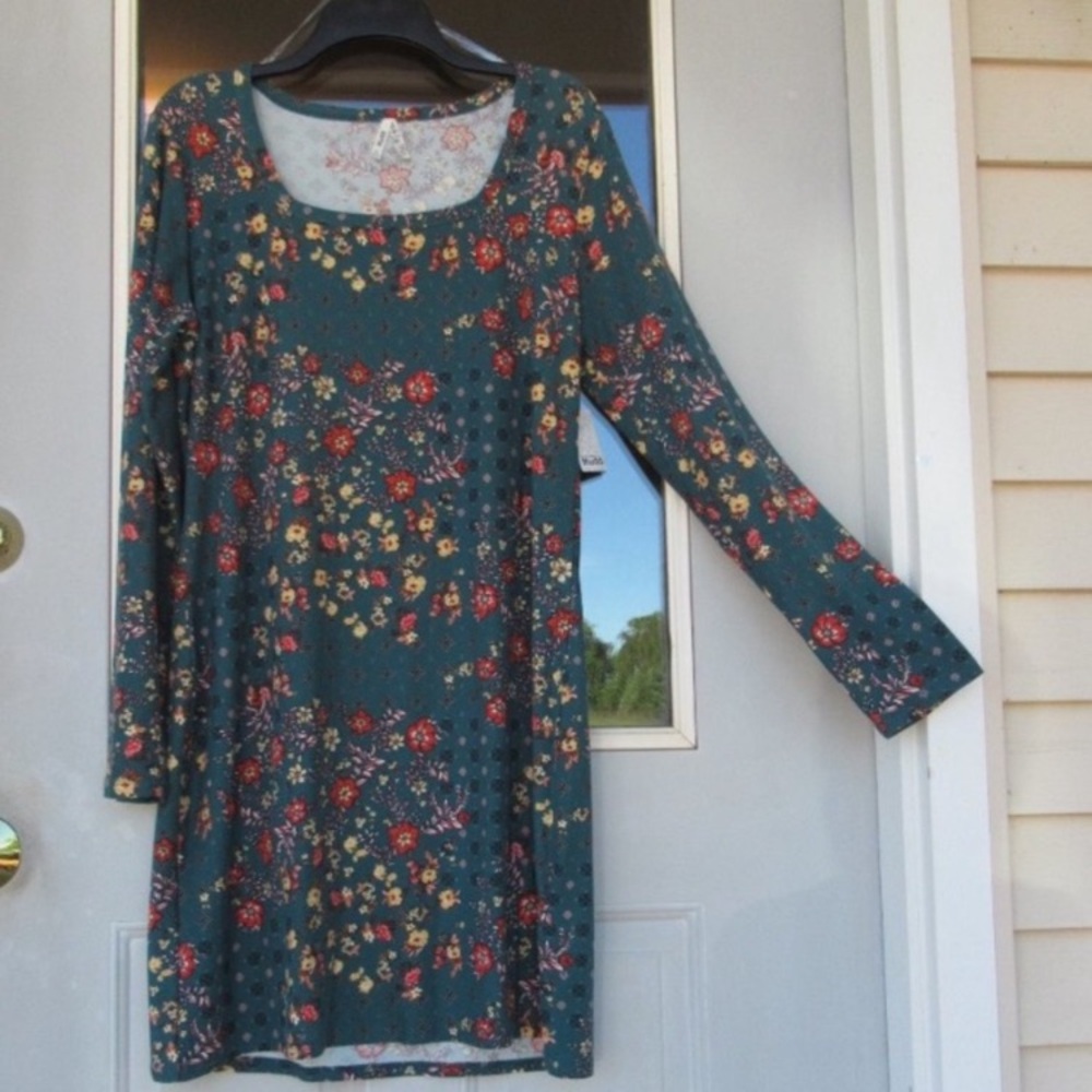 Mudd dress floral print sueded flare dress w stretch casual boho XL jrs - Picture 9 of 10
